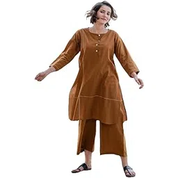 gosriki Women's Rayon Viscose Ethnic Co-Ord Set | Kurta Pant Set | Kurta Palazzo Set | Stylish Cotton Suit Set for Women, Festival Coord Set-picture-27