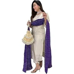 gosriki Women's Silk Blend Straight Embroidered Kurta with Pant & Dupatta-picture-16