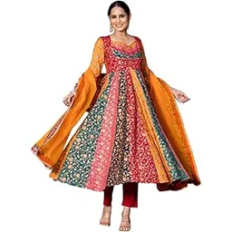 gosriki Women’s Viscose Anarkali Kurta Sets |Anarkali Suit for Women |Anarkali Kurta Set with Dupatta Elegant Long Kurti with Flared Design | Ethnic Wear for Women & Girls-picture-28