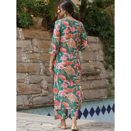 gosriki KALINI Floral Printed V-Neck Straight Kurta With Palazzos image 5