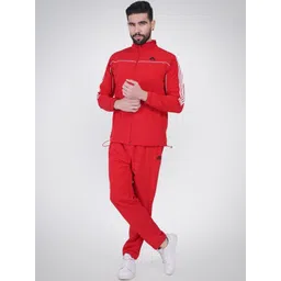 GOTO SPORTS Men Striped Mock Collar Mid-Rise Tracksuit-picture-12