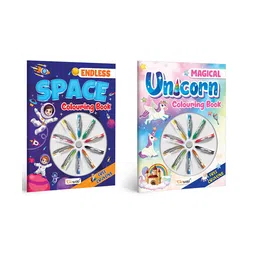 gowoo Magical Unicorn Colouring Book & Endless Space Colouring Book With Crayons |Combo of 2 | Unicorn and Space Coloring Delight-picture-10