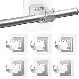 gozaqe Self Adhesive Curtain Rod Holder - 6 PCS Without Drilling, Nail Free Adjustable Hooks for Home Bathroom and Hotel (Transparent)-picture-12