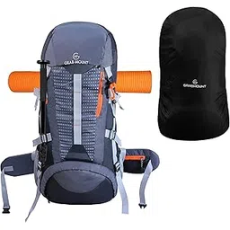 grabmount Trekking Rucksack Travel Bag, Hiking Backpack with Rain Cover and Laptop Sleeve- 65 LTR Grey-picture-18