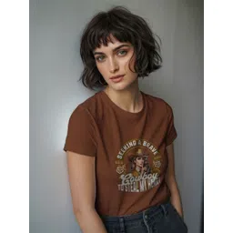 GRACE & JACK Typography Printed Round Neck Puff Print Regular Fit T-shirt-picture-35