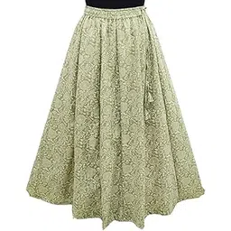 grace18 Women's Cotton Flared Long Skirt (Waist Size: 26" to 42"; Length 39 Inch, Size Fits to - M, L, XL) Multicolour-picture-28