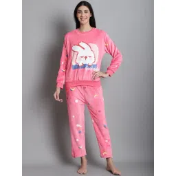 Gracit Baby Pink Cotton Print Full Sleeve Night Suit-picture-33