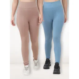 Gracit Beige & Sky Blue Solid Tights (Pack of 2)-picture-12