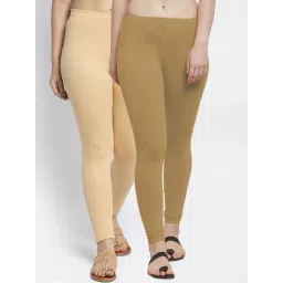 Gracit Beige Mid Rise Leggings - Pack Of 2-picture-33