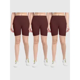 Gracit Brown Cotton Sports Shorts - Pack Of 3-picture-43