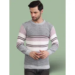 GRACIT Men Striped Woollen Pullover-picture-15
