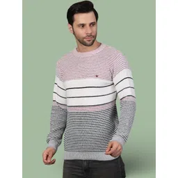 GRACIT Men Striped Woollen Pullover-picture-17