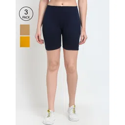 GRACIT Pack of 3 Cotton Cycling Sports Shorts-picture-18