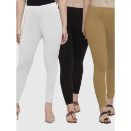 Gracit White & Black Mid Rise Leggings - Pack Of 3-picture-11