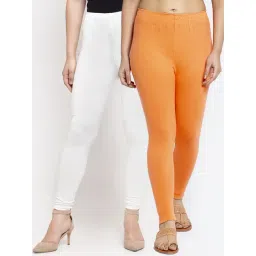 Gracit White & Gajri Mid Rise Leggings - Pack Of 2-picture-16