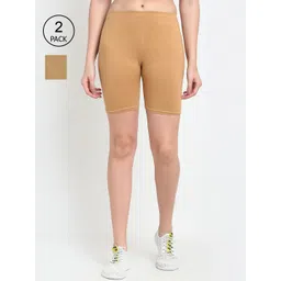GRACIT Women Pack Of 2 Beige Biker Shorts-picture-47