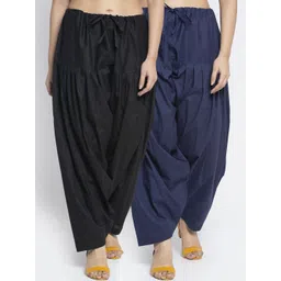 GRACIT Women Pack Of 2 Black & Navy Blue Solid Casual Salwars-picture-21