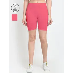 GRACIT Women Pack of 2 Pink Biker Shorts-picture-42