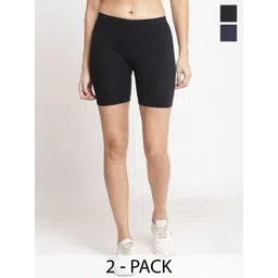 GRACIT Women Pack Of 2 Skinny Fit Cycling Sports Shorts-picture-20
