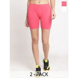 GRACIT Women Pack Of 2 Skinny Fit Cycling Sports Shorts-picture-32