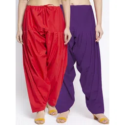 GRACIT Women Pack Of 2 Solid Loose-Fit Cotton Salwars-picture-25