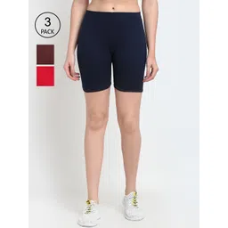GRACIT Women Pack of 3 Biker Shorts-picture-33