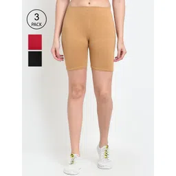 GRACIT Women Pack Of 3 Skinny Fit Biker Shorts-picture-10
