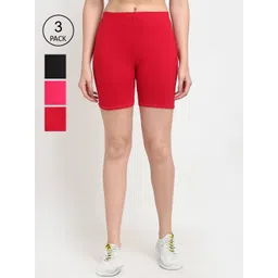 GRACIT Women Pack of 3 Skinny Fit Biker Shorts-picture-31