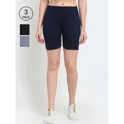 GRACIT Women Pack of 3 Solid Biker Shorts-picture-15