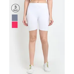 GRACIT Women Pack of 3 Solid Biker Shorts-picture-30