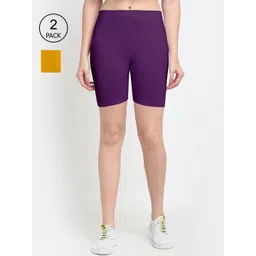 GRACIT Women Purple Cycling Cotton Sports Shorts-picture-38