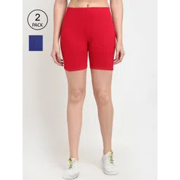 GRACIT Women Red & Blue Pack of 2 Biker Shorts-picture-18