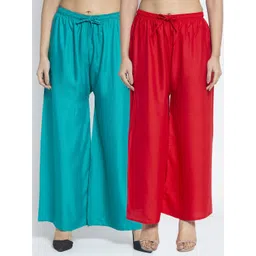 GRACIT Women Red & Blue Pack of 2 Ethnic Palazzos-picture-16