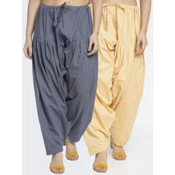 GRACIT Women Set of 2 Grey & Beige Solid Cotton Salwar-picture-19