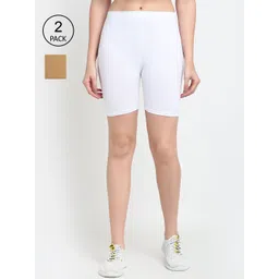 GRACIT Women White Biker Shorts-picture-15