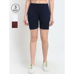 GRACIT Women White Biker Shorts-picture-13