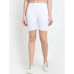 GRACIT Women White Solid Biker Shorts-picture-18