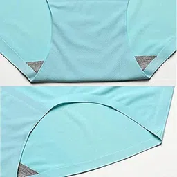 granth enterprise Women's/Girl's Ice Silk Seamless Mid Rise No Show Laser Cut Invisible Pants Smooth Stretch Women Hipster Pants for Women Daily Use (Pack of 3, Multicolor) image 2