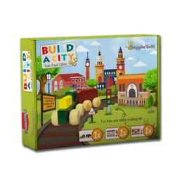 GrapplerTodd Railroad Train Track Set - 31 Pieces Fun Playing Puzzle Road Set, Premium Wooden and EVA Foam, Indoor & Outdoor Toys, Action Toys 2-9 Years image 1