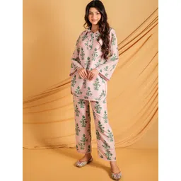 GRASS & SUNSHINE Printed Pure Cotton Tunic & Trousers-picture-16