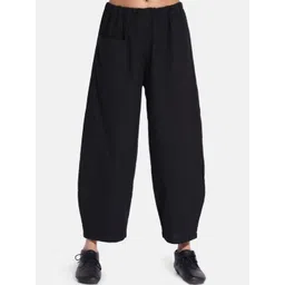 GRASS by Gitika Goyal Women Black Cocoon Trousers-picture-23