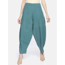 GRASS by Gitika Goyal Women Blue Loose Fit Solid Jodhpuris-picture-22