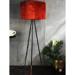 Grated Ginger Rust Red & Black Solid Handcrafted Tripod Lamp with Shade-picture-24