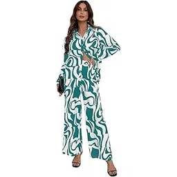 greciilooks Beach Outfits for Women | Co Ord Stylish | Pajama Set | KurtaSet (GL-W1753&TR836-3XL-Green)-picture-14