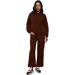 greciilooks Co-ord Set for Women Stylish | Warm Hooded Hoodie & Pant Set | Winter Wear Womens Dress | Casual Travel & Loungewear Outfit (GL-W2522&TR1463-2XL-Brown)-picture-36