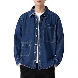 greciilooks Men’s Casual Denim Shirt's | Full Sleeve Regular Fit Jeans Shirt | Stylish Blue Denim Shirts for Men | Versatile for Everyday Wear-picture-47