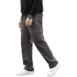 greciilooks Men's Regular Fit Cargos Trousers | Cargo Track Pant for Men | Loose Fit | Regular Trouser Loose Fiting | Treck Pent with Multiple Pockets-picture-28