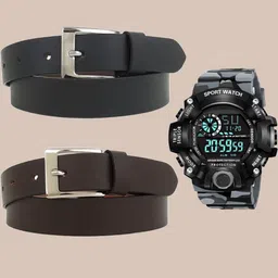 greek Boys & Girls Casual Black, Brown Artificial Leather Belt-picture-13