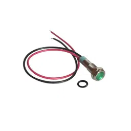 Green 3-9V 6mm LED Metal Indicator Light with 15CM Cable image 1