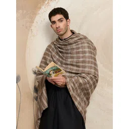 GREEN AGRITECH Acrylic, Wool Woven, Checkered Men Shawl-picture-35